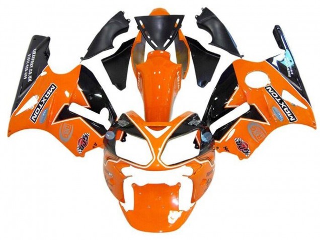 Preisgünstige Kawasaki ZX12R Motorrad Verkleidung 2000-2001 - Orange Schwarz Weiss Maxton