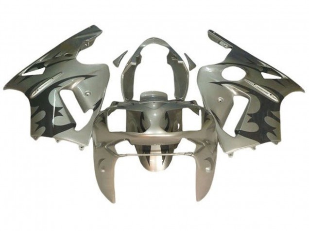 Preisgünstige Kawasaki ZX12R Motorrad Verkleidung 2000-2001 - Silber Schwarz Tribal