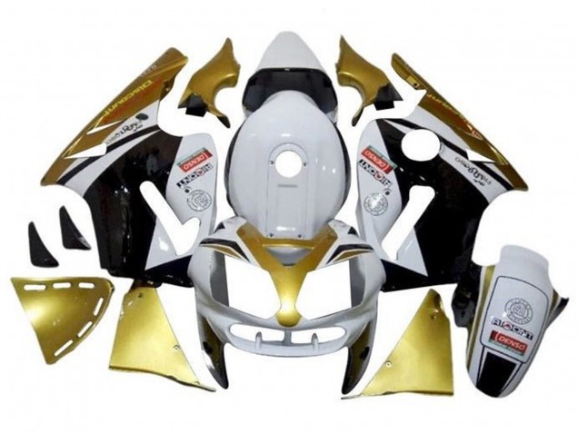 Preisgünstige Kawasaki ZX12R Motorrad Verkleidung 2000-2001 - Weiss Gold Schwarz