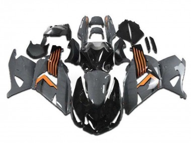 Preisgünstige Kawasaki ZX14R ZZR1400 Motorrad Verkleidung 2006-2011 - Grau Orange Schwarz