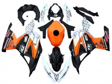 Preisgünstige Kawasaki Ninja 400 Motorrad Verkleidung 2018-2024 - Orange Weiss Schwarz