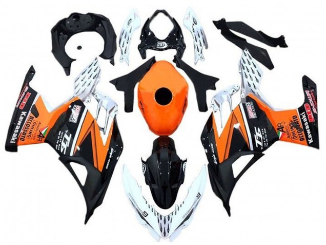 Preisgünstige Kawasaki Ninja 400 Motorrad Verkleidung 2018-2024 - Orange Weiss Schwarz