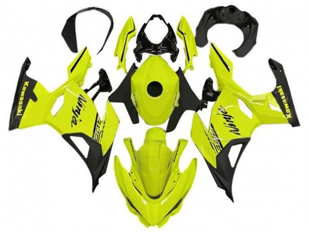 Preisgünstige Kawasaki Ninja 400 Motorrad Verkleidung 2018-2024 - Neon Gelb Schwarz