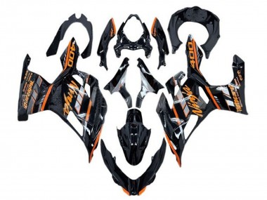 Preisgünstige Kawasaki Ninja 400 Motorrad Verkleidung 2018-2024 - Glanzendes Schwarz Orange Grau