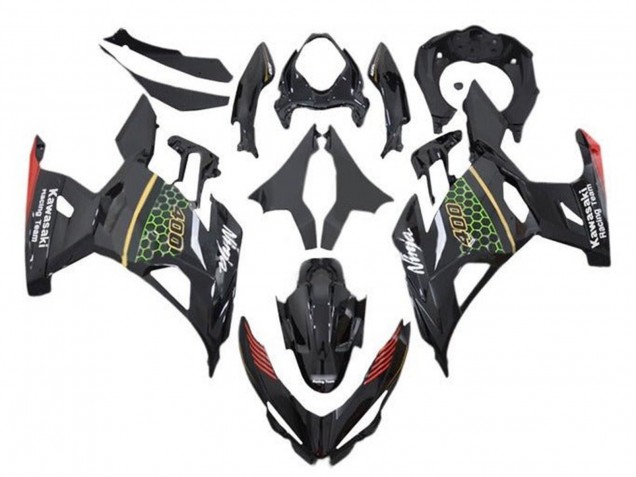Preisgünstige Kawasaki Ninja 400 Motorrad Verkleidung 2018-2024 - Schwarz Grun Rot Gelb Waben