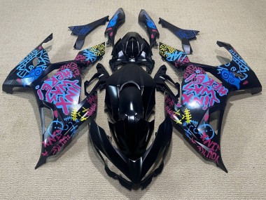 Preisgünstige Kawasaki Ninja 400 Motorrad Verkleidung 2018-2024 - Schwarz Blau Jinx