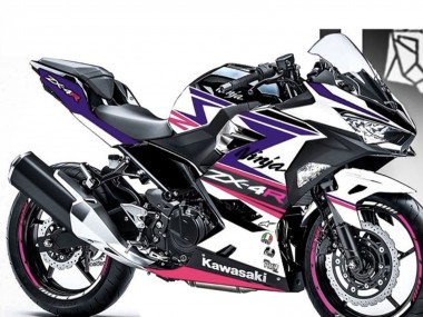 Preisgünstige Kawasaki Ninja 400 Motorrad Verkleidung 2018-2024 - Weiss Lila Rosa