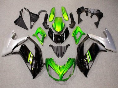Preisgünstige Kawasaki Ninja ER6F Motorrad Verkleidung 2012-2014 - Grun Schwarz Silber