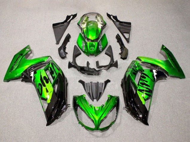 Preisgünstige Kawasaki Ninja 650 EX650 Motorrad Verkleidung 2012-2016 - Grun Glanzendes Schwarz
