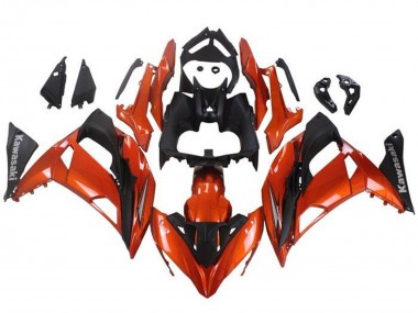 Preisgünstige Kawasaki Ninja 650 EX650 Motorrad Verkleidung 2017-2019 - Orange Matt Schwarz