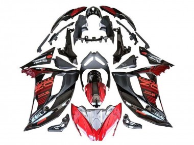 Preisgünstige Kawasaki Ninja 650 EX650 Motorrad Verkleidung 2017-2019 - Rot Schwarz Silber