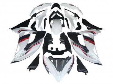 Preisgünstige Kawasaki Ninja 650 EX650 Motorrad Verkleidung 2017-2019 - Weiss Rot Schwarz Streifen