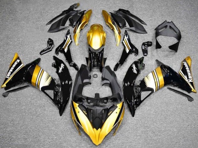 Preisgünstige Kawasaki Ninja 650 EX650 Motorrad Verkleidung 2017-2019 - Gold Schwarz Weiss