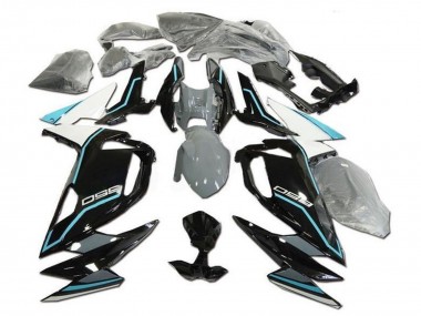 Preisgünstige Kawasaki Ninja 650 EX650 Motorrad Verkleidung 2020-2025 - Weiss Blau Glanzendes Schwarz