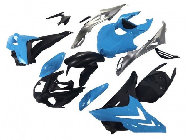 Preisgünstige BMW S1000R Motorrad Verkleidung 2014-2016 - Blau Silber Matt Schwarz