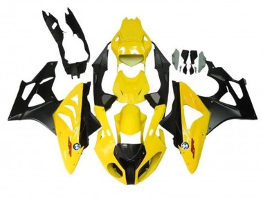 Preisgünstige BMW S1000RR Motorrad Verkleidung 2009-2014 - Gelb Matt Schwarz