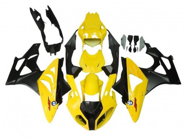 Preisgünstige BMW S1000RR Motorrad Verkleidung 2009-2014 - Gelb Matt Schwarz