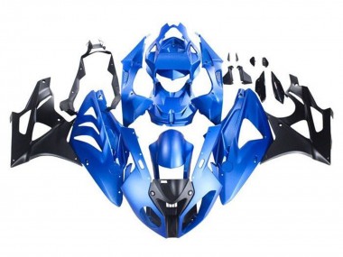 Preisgünstige BMW S1000RR Motorrad Verkleidung 2009-2014 - Blau Glanzendes Schwarz