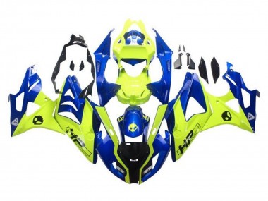 Preisgünstige BMW S1000RR Motorrad Verkleidung 2009-2014 - Blau Gelb HP