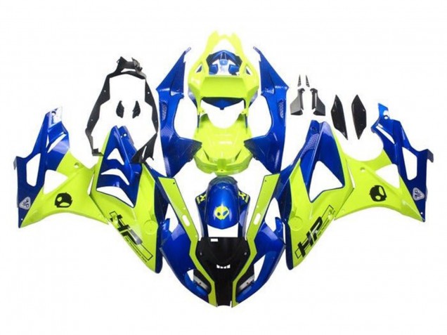 Preisgünstige BMW S1000RR Motorrad Verkleidung 2009-2014 - Blau Gelb HP