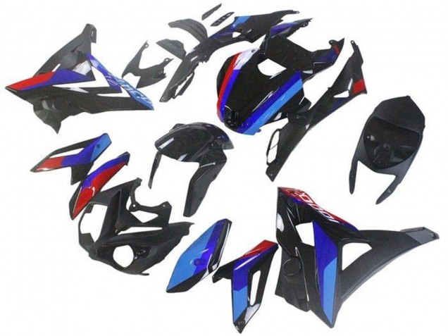Preisgünstige BMW S1000RR Motorrad Verkleidung 2015-2016 - Blau Rot Glanzendes Schwarz