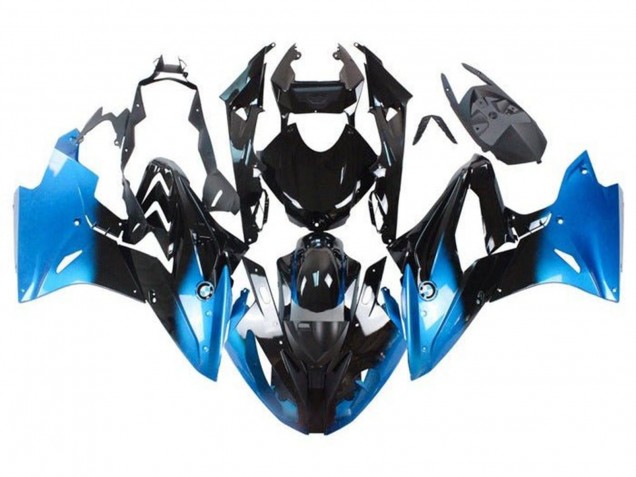 Preisgünstige BMW S1000RR Motorrad Verkleidung 2015-2016 - Blau Glanzendes Schwarz