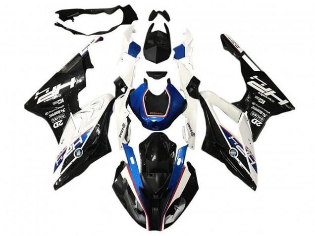 Preisgünstige BMW S1000RR Motorrad Verkleidung 2015-2016 - Weiss Blau Glanzendes Schwarz HP