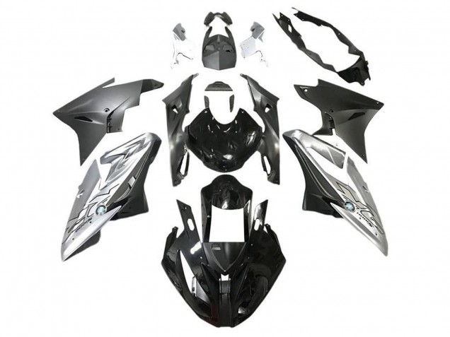 Preisgünstige BMW S1000RR Motorrad Verkleidung 2015-2016 - Silber Glanzendes Schwarz Matt Schwarz
