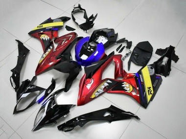 Preisgünstige BMW S1000RR Motorrad Verkleidung 2015-2016 - Blau Rot Gelb Schwarz Hai