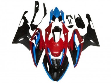 Preisgünstige BMW S1000RR Motorrad Verkleidung 2015-2016 - Rot Blau Schwarz Streifen