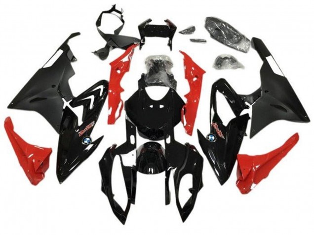 Preisgünstige BMW S1000RR Motorrad Verkleidung 2015-2016 - Glanzendes Schwarz Matt Schwarz Rot