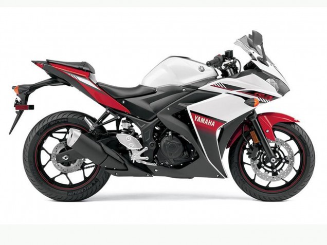 Preisgünstige Yamaha YZF R3 Motorrad Verkleidung 2015-2018 - Weiss Rot Schwarz