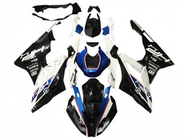 Preisgünstige BMW S1000RR Motorrad Verkleidung 2017-2018 - Weiss Blau Glanzendes Schwarz HP