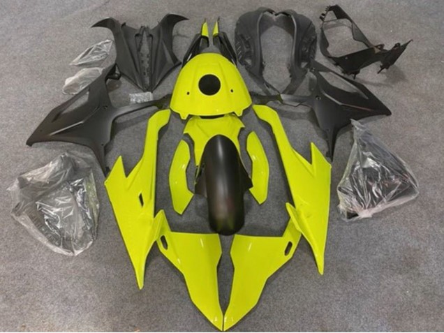 Preisgünstige BMW S1000RR Motorrad Verkleidung 2019-2022 - Neon Gelb Matt Schwarz