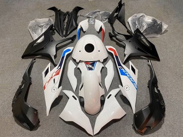 Preisgünstige BMW S1000RR Motorrad Verkleidung 2019-2022 - Glanzendes Weiss Matt Schwarz Blau
