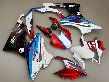Preisgünstige BMW S1000RR Motorrad Verkleidung 2019-2022 - Weiss Rot Blau HP
