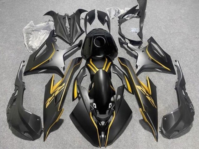 Preisgünstige BMW S1000RR Motorrad Verkleidung 2019-2022 - Matt Schwarz Gold
