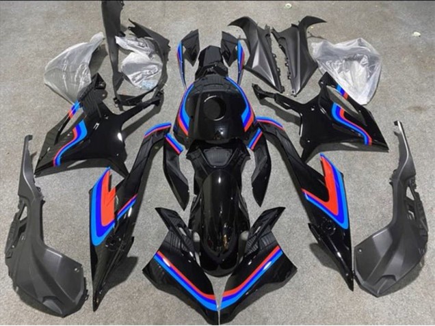 Preisgünstige BMW S1000RR Motorrad Verkleidung 2019-2022 - Schwarz Doppel blau Rot
