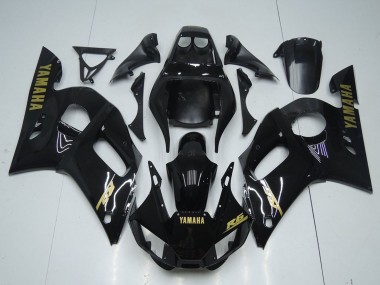 Preisgünstige Yamaha YZF R6 Motorrad Verkleidung 1998-2002 - Glanzendes Schwarz Gold Aufkleber