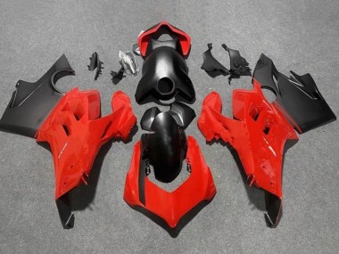 Preisgünstige Ducati Panigale V4 V4S Motorrad Verkleidung 2020-2021 - Rot Matt Schwarz