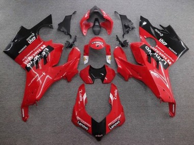 Preisgünstige Ducati Panigale V4 V4S Motorrad Verkleidung 2020-2021 - Rot Glanzendes Schwarz Lenovo