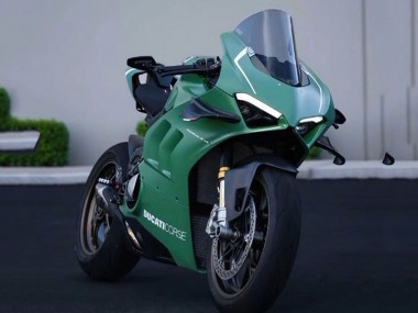 Preisgünstige Ducati Panigale V4 V4S Motorrad Verkleidung 2020-2021 - Matt Grun Weiss