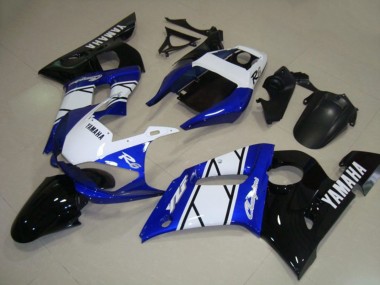 Preisgünstige Yamaha YZF R6 Motorrad Verkleidung 1998-2002 - Weiss Blau Glanzendes Schwarz Champions