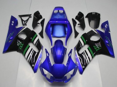 Preisgünstige Yamaha YZF R6 Motorrad Verkleidung 1998-2002 - Blau Weiss Grun Schwarz Monster