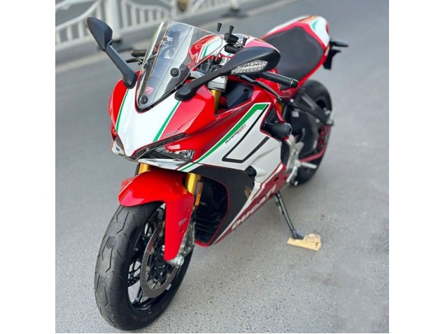 Preisgünstige Ducati Supersport 939/939S Motorrad Verkleidung 2017-2022 - Rot Weiss Grun Streifen