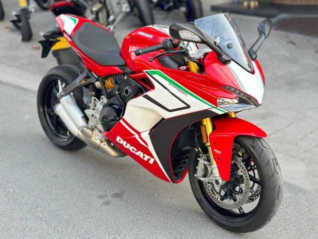 Preisgünstige Ducati Supersport 939/939S Motorrad Verkleidung 2017-2022 - Rot Weiss Grun Streifen