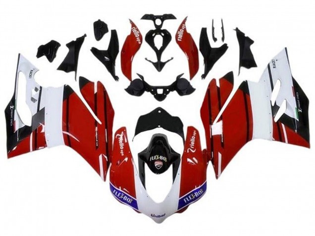 Preisgünstige Ducati 959/1299 Motorrad Verkleidung 2015-2020 - Weiss Rot Blau Glanzendes Schwarz Unibat Flex-Box
