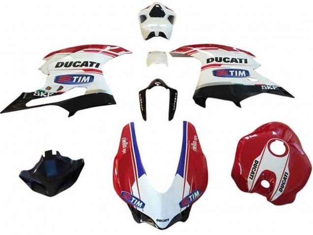 Preisgünstige Ducati 959/1299 Motorrad Verkleidung 2015-2020 - Weiss Rot Blau Glanzendes Schwarz Tim