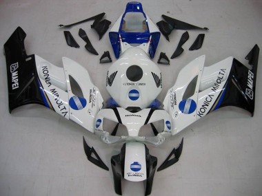 Preisgünstige Honda CBR1000RR Motorrad Verkleidung 2004-2005 - Weiss Blau Glanzendes Schwarz Konica Minolta