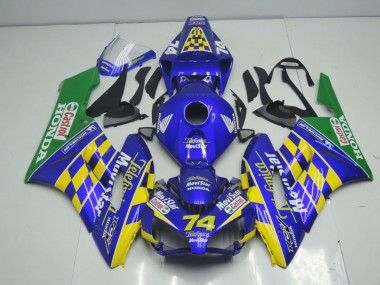 Preisgünstige Honda CBR1000RR Motorrad Verkleidung 2004-2005 - Blau Gelb Grun MoviStar